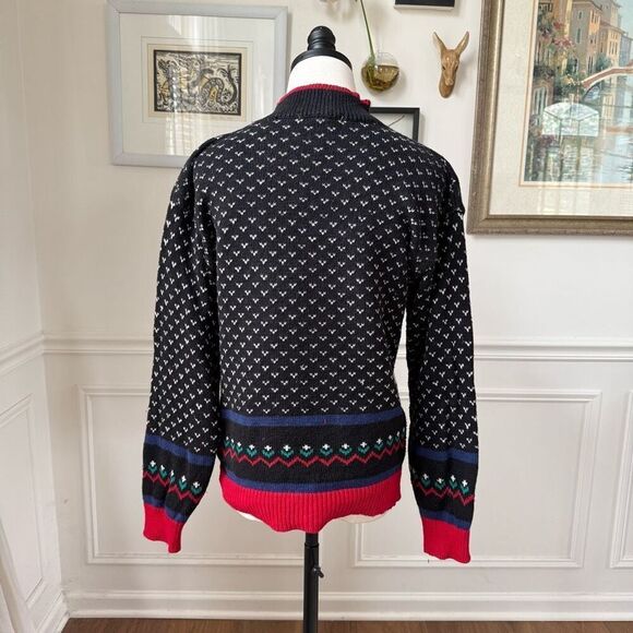 Vintage 90s Jordache Novelty Sweater Applique Embroidered Mock Neck Sweater M - Picture 6 of 10